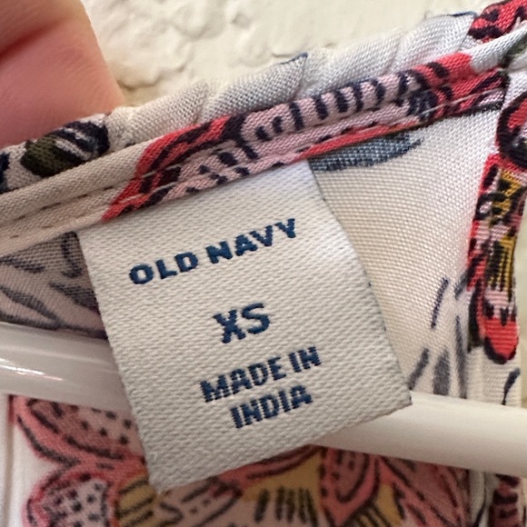 Old Navy White Floral Halter Maxi Dress with Rust Blooms XS - Picture 2 of 7